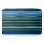 Tapis De Bain Bleu, vert et gris Abstrait rayures (Devant)
