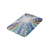 Tapis De Bain Bleu Vert Jaune Motif Unique (Angle)