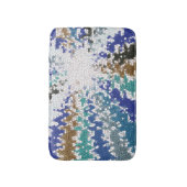 Tapis De Bain Bleu Vert Jaune Motif Unique (Devant (Vertical))