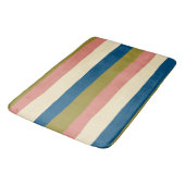 Tapis De Bain Bleu, vert olive, rose et crème (Angle)