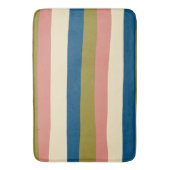 Tapis De Bain Bleu, vert olive, rose et crème (devant Vertical)