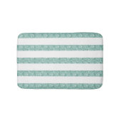 Tapis De Bain Bleu Vert Parties scintillant rayures (Devant)