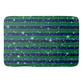 Tapis De Bain Bleu vert rayures avec étoiles et Raindrops (Devant)