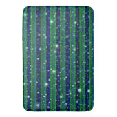 Tapis De Bain Bleu vert rayures avec étoiles et Raindrops (devant Vertical)