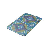 Tapis De Bain Bleu vert Rustique Boho Motif circulaire géométriq (Angle)