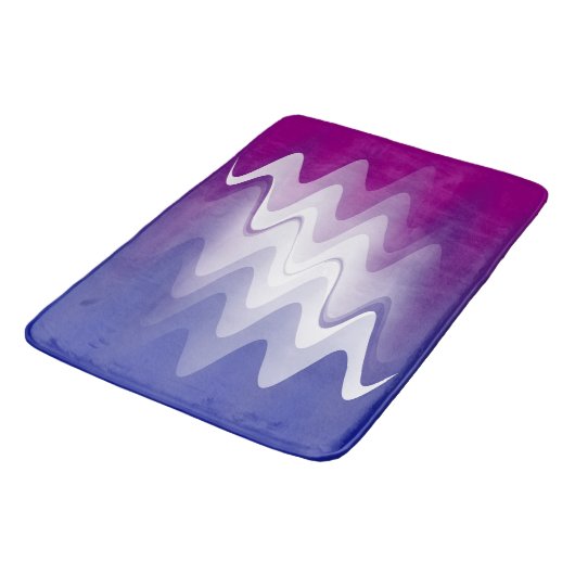 Tapis De Bain Bleu violet blanc (Angle)