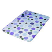 Tapis De Bain Bleu Violet Et Vert Pois, (Angle)