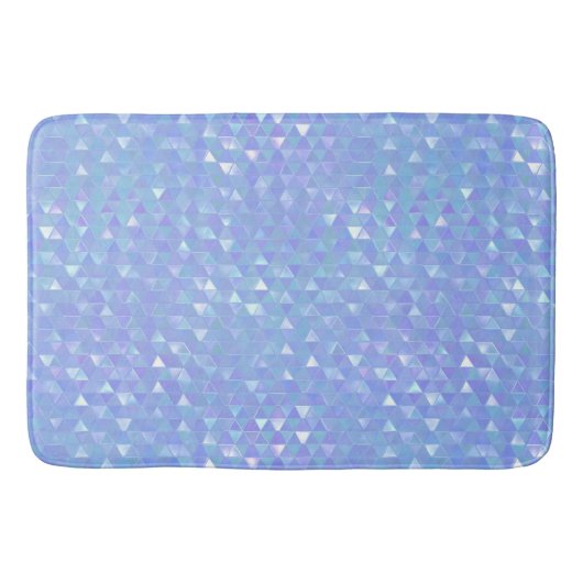 Tapis De Bain Bleu Violet Triangles Géométriques Tendance (Devant)