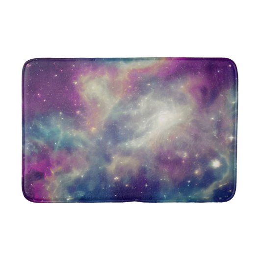Tapis De Bain Bleu Violet Turquoise Nebula Voie Lactée (Devant)