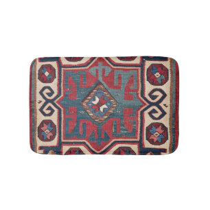 Tapis De Bain Bleu Western Père Noël Fe Cowboy Style Ornat 