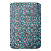 Tapis De Bain Bleus en fleurs brillantes (devant Vertical)