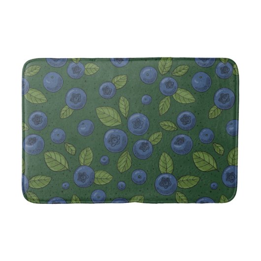 Tapis De Bain Bleus sur vert foncé (Devant)