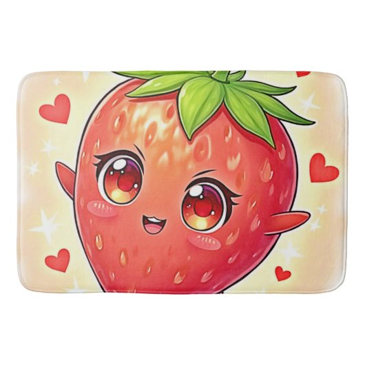 Tapis De Bain Bliss de fraises sucrées adorables (Devant)