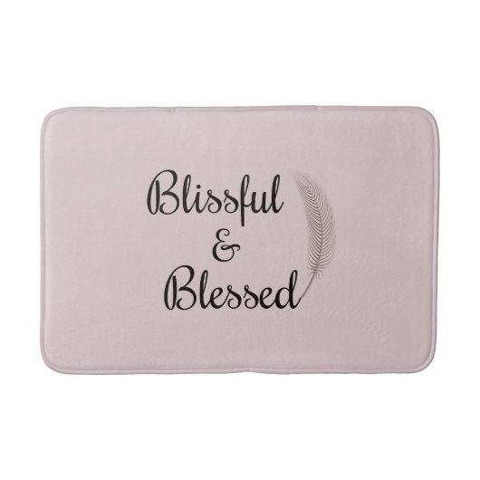 Tapis De Bain Blissful & bénie plume d'ange zen bain rose (Devant)