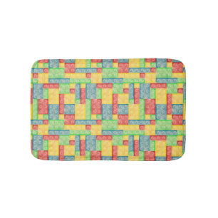 Tapis De Bain Blocs colorés de construction en aquarelle