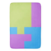 Tapis De Bain Blocs couleur gras bleu vert rose 7 (devant Vertical)