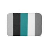 Tapis De Bain Blocs de couleurs modernes Gris bleu Turquoise Noi (Devant)