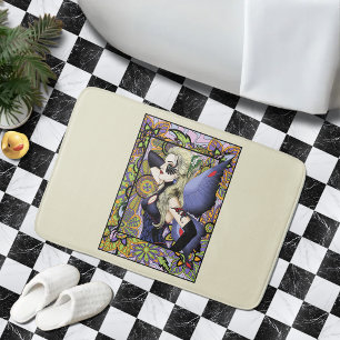 Tapis De Bain Blonde Fairy Floral Purple
