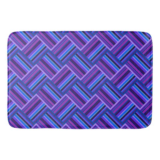 Tapis De Bain Blue and purple stripes weave (Devant)