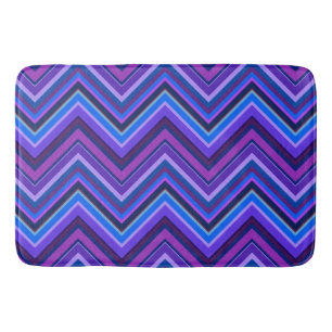Tapis De Bain Blue and purple zigzag