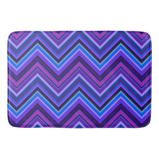 Tapis De Bain Blue and purple zigzag (Devant)