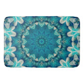 Tapis De Bain Blue Aqua Mandala Rosette Retro Hippie (Devant)