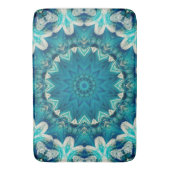 Tapis De Bain Blue Aqua Mandala Rosette Retro Hippie (devant Vertical)