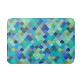 Tapis De Bain Blue Aqua Moroccan Mosaic Pattern (Devant)