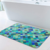 Tapis De Bain Blue Aqua Moroccan Mosaic Pattern