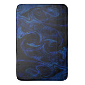 Tapis De Bain Blue Black Swirl Abstrait Smoky Cool (devant Vertical)