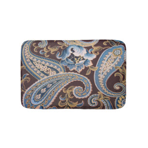 Tapis De Bain Blue Brown Vintage Paisley Nouveau