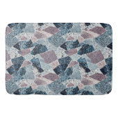 Tapis De Bain Blue et Mauve Abstrait Terrazzo Design (Devant)