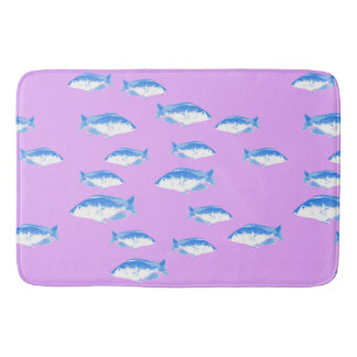 Tapis De Bain Blue fish on lilac