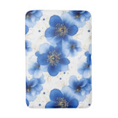 Tapis De Bain Blue Floral Pattern with Gold Accents (Devant (Vertical))