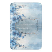 Tapis De Bain Blue Flowers and Pearls Bath Mat (devant Vertical)