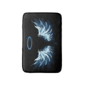 Tapis De Bain Blue Glowing Angel Wings on black background (Devant (Vertical))