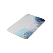 Tapis De Bain Blue Gold Fluid Art dans la technique de l'encre d (Angle)