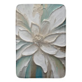 Tapis De Bain Blue Green Gold et blanc Abstrait Flower (devant Vertical)
