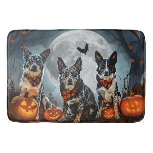 Tapis De Bain Blue Heeler Halloween Épouvantable