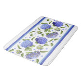 Tapis De Bain Blue Hydrangea Fleurs Art Botanique (Angle)