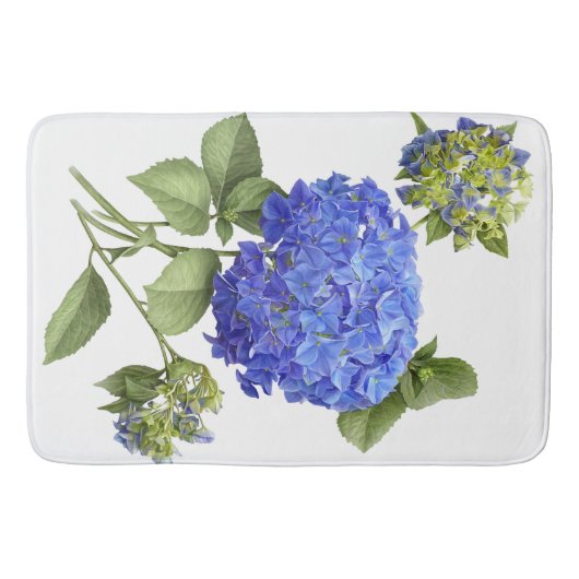 Tapis De Bain Blue Hydrangea Flower Botanical Art (Devant)
