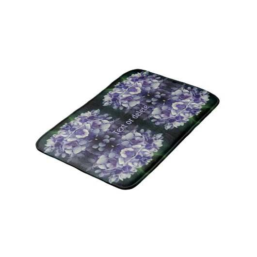 Tapis De Bain Blue Hydrangea Petals Abstrait Personnalisé (Angle)
