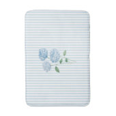Tapis De Bain Blue Hydrangea Stripe Pattern Coastal (Devant (Vertical))