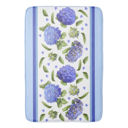 Tapis De Bain Blue Hydrangeas (devant Vertical)