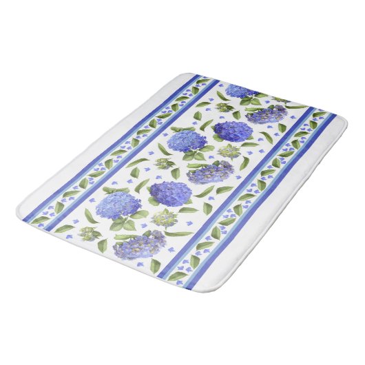 Tapis De Bain Blue Hydrangeas (Angle)