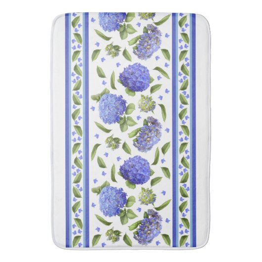 Tapis De Bain Blue Hydrangeas (devant Vertical)