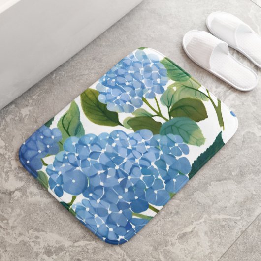 Tapis De Bain Blue Hydrangeas | Beau Jardin Floral