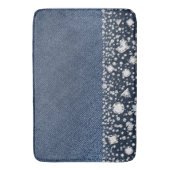 Tapis De Bain Blue Jean Denim Diamonds Glam Trendy Diamond Bling (devant Vertical)