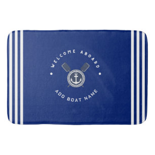 Tapis De Bain Blue Navy Ancre nautique club de yacht club équipe