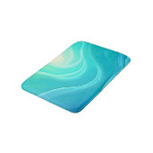 Tapis De Bain Blue Ocean Serenity Waves Abstrait Design (Angle)